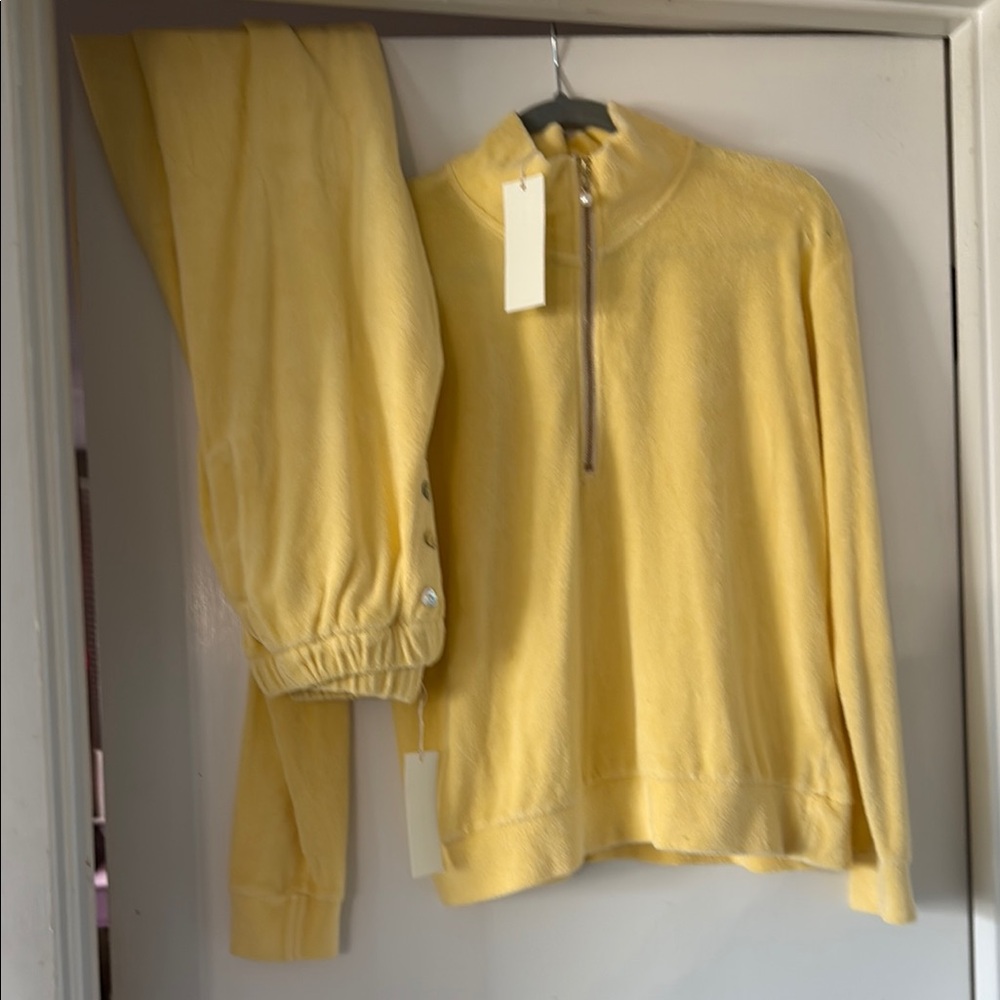 Stoney Clover Lane x Donni Yellow Quarter-Zip Pullover and Jogger Set